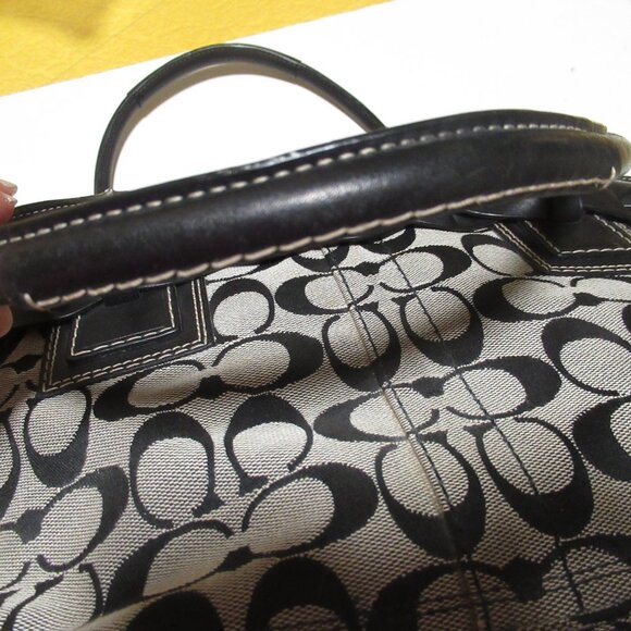 COACH Hampton black signature carryall satchel braided - Picture 10 of 14